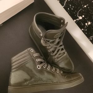 Mens gucci gg imprime high top black sneakers sz 10/ US 9.5